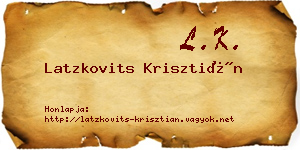 Latzkovits Krisztián névjegykártya