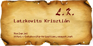 Latzkovits Krisztián névjegykártya